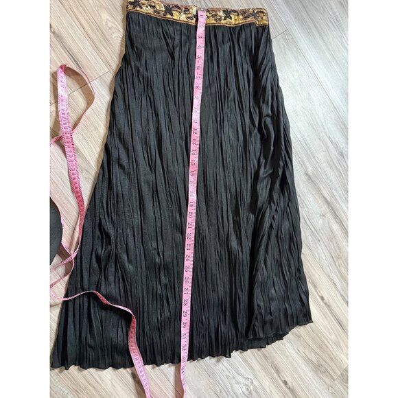 Vtg Worthington Womans M Flowy Maxi Skirt Embroidered Waistband Whimsigoth Y2k - Picture 6 of 11